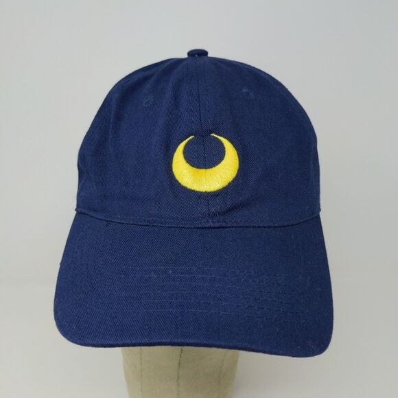Sailor Moon Women's Strapback Hat Blue Embroidered Luna Moon Logo Anime Toei - Picture 3 of 12
